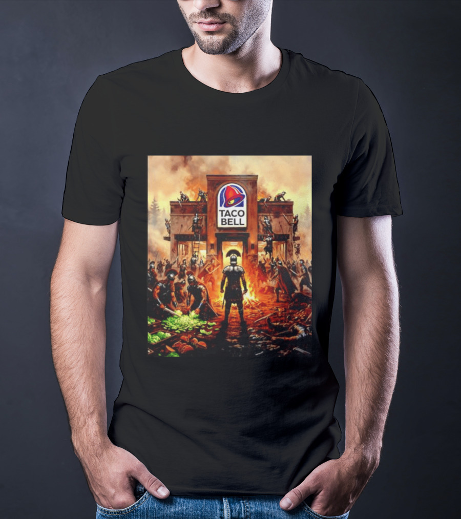 Taco Bell Medieval Knights Battle Fantasy Scene T-Shirt
