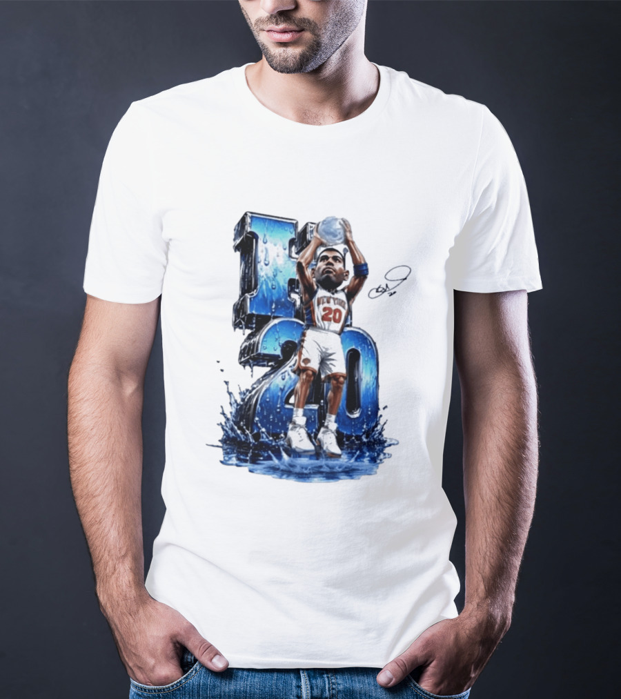 Allan Houston H20 Knicks Number 20 Throwback T-Shirt