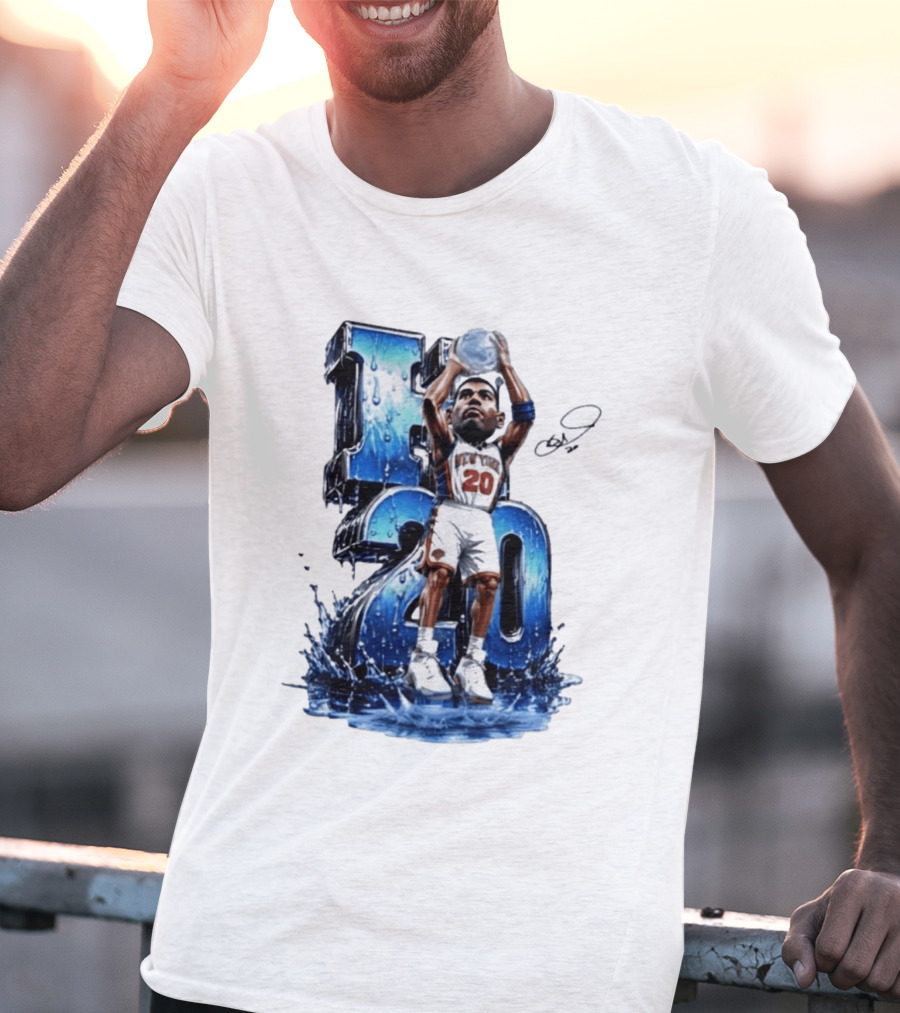Allan Houston H20 Knicks Number 20 Throwback T-Shirt