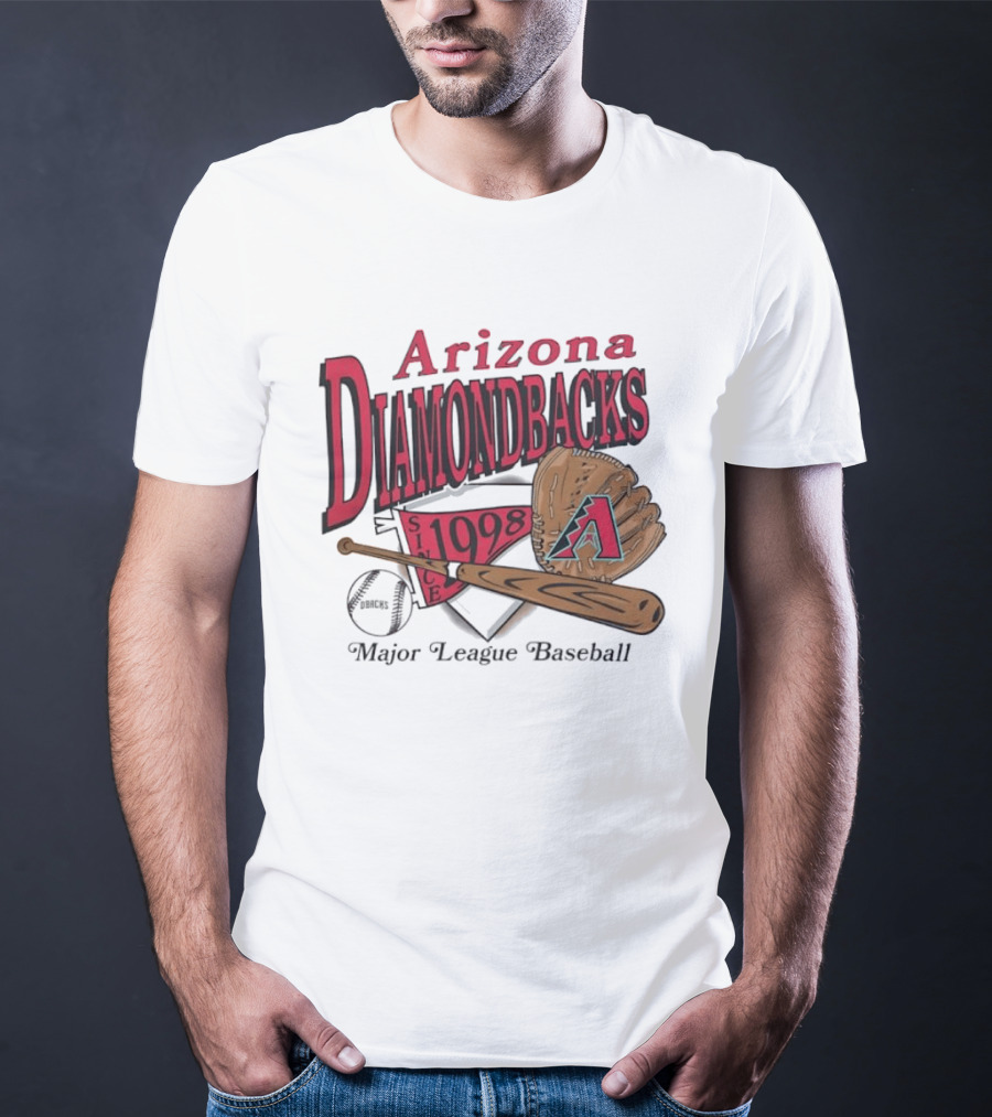 Arizona Diamondbacks Since 1998 Baseball Glove And Bat Major League T-Shirt