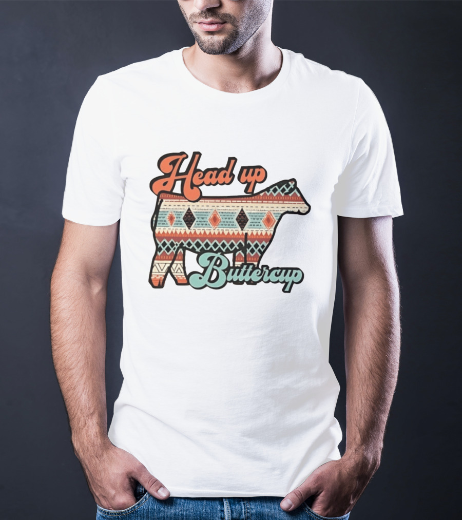 Head Up Buttercup Cow Aztec T-Shirt