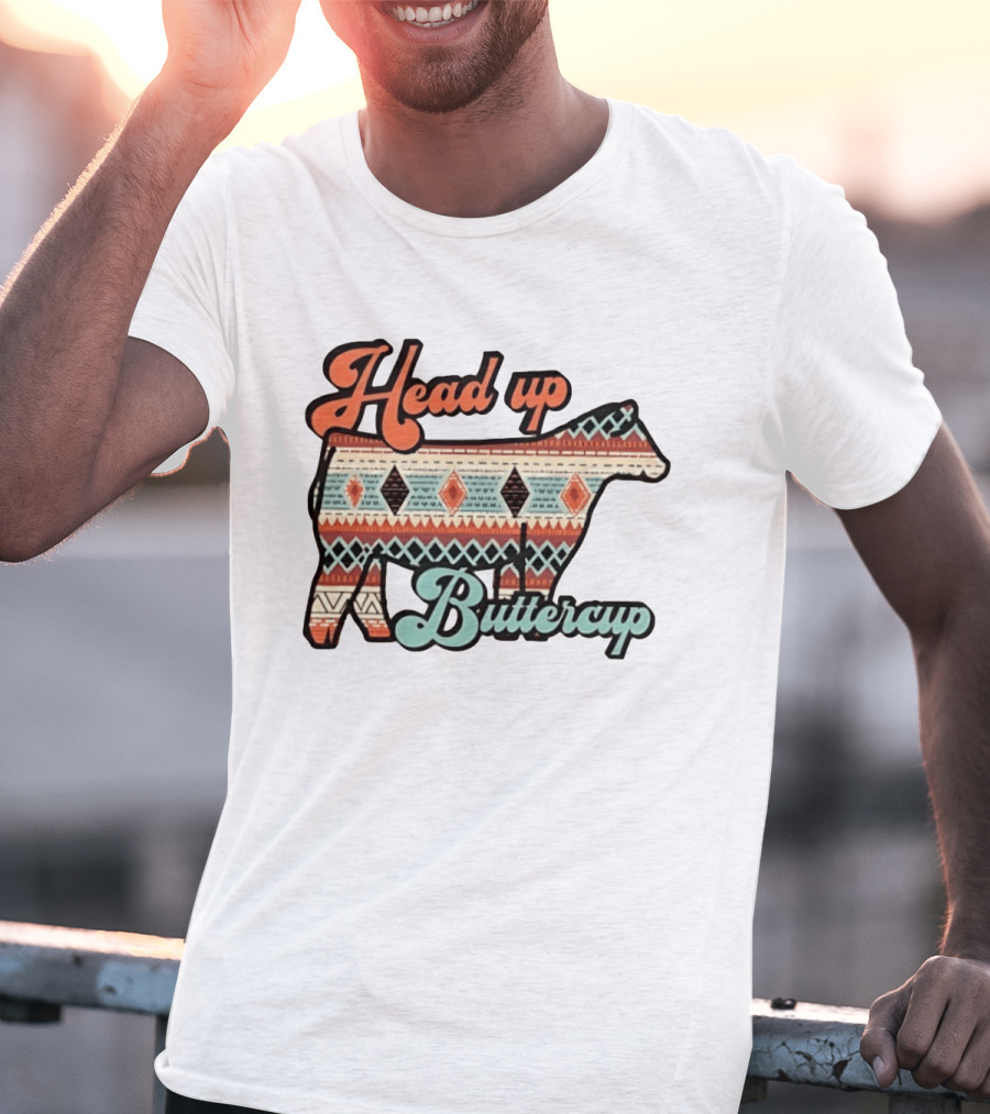 Head Up Buttercup Cow Aztec T-Shirt