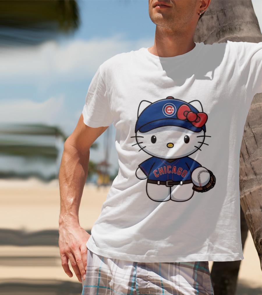 Hello Kitty Chicago Cubs Baseball MLB Collaboration T-Shirt