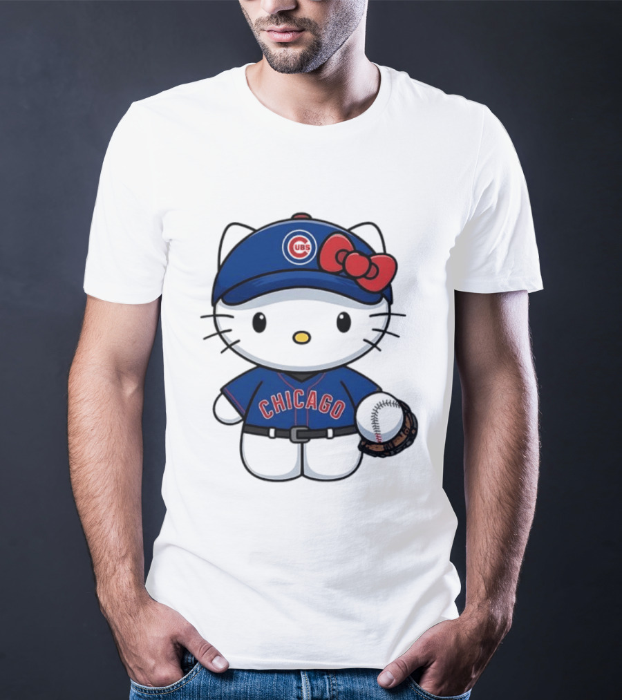 Hello Kitty Chicago Cubs Baseball MLB Collaboration T-Shirt