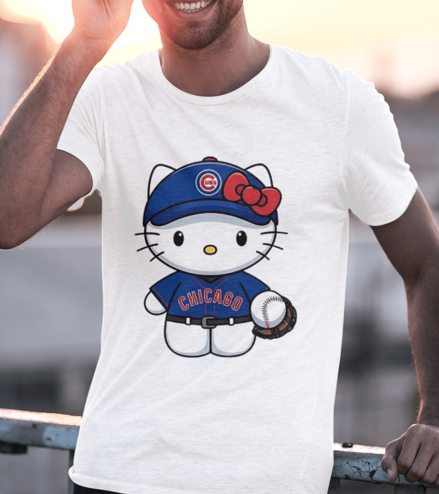 Hello Kitty Chicago Cubs Baseball MLB Collaboration T-Shirt