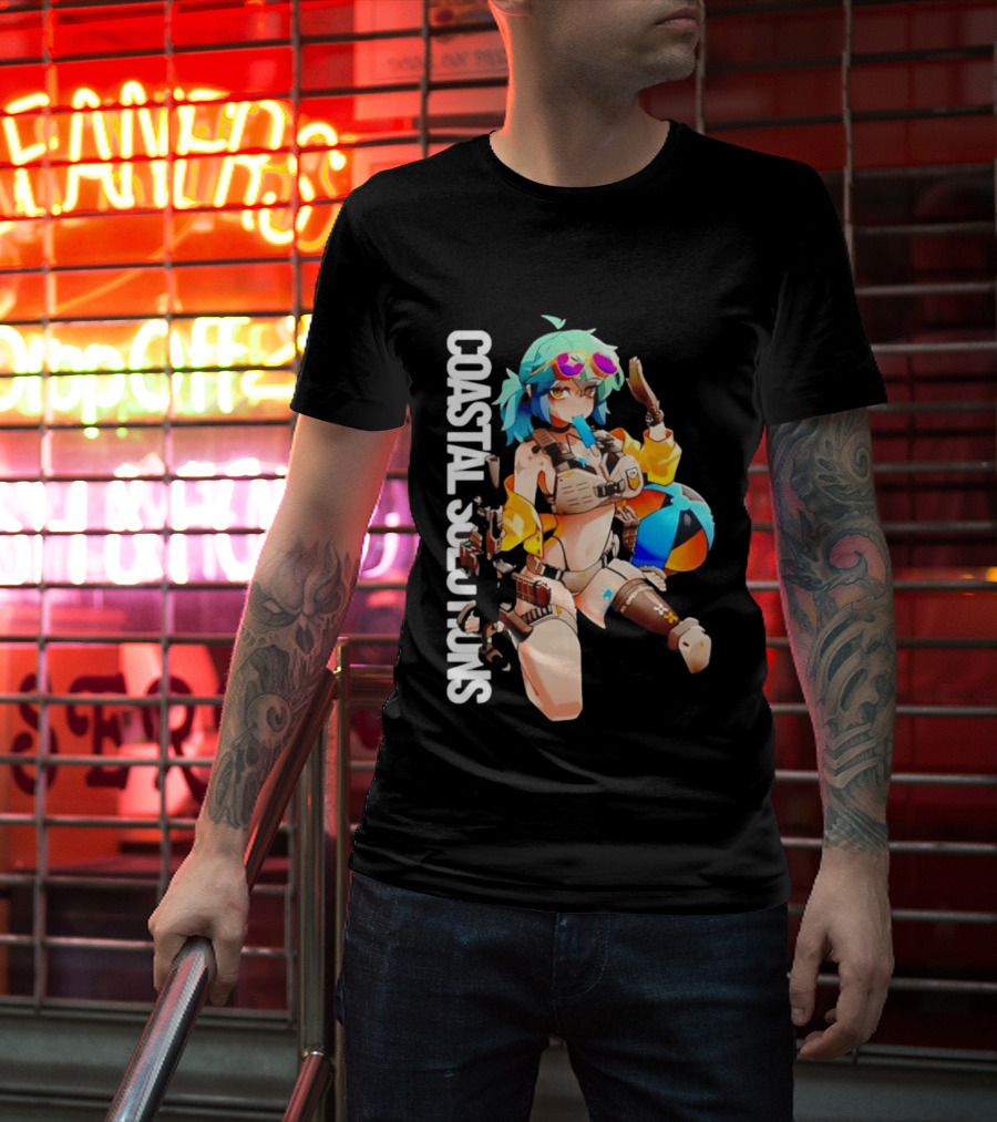 Coastal Solutions Anime Girl Popsicle Tactical Beach Vibes T-Shirt