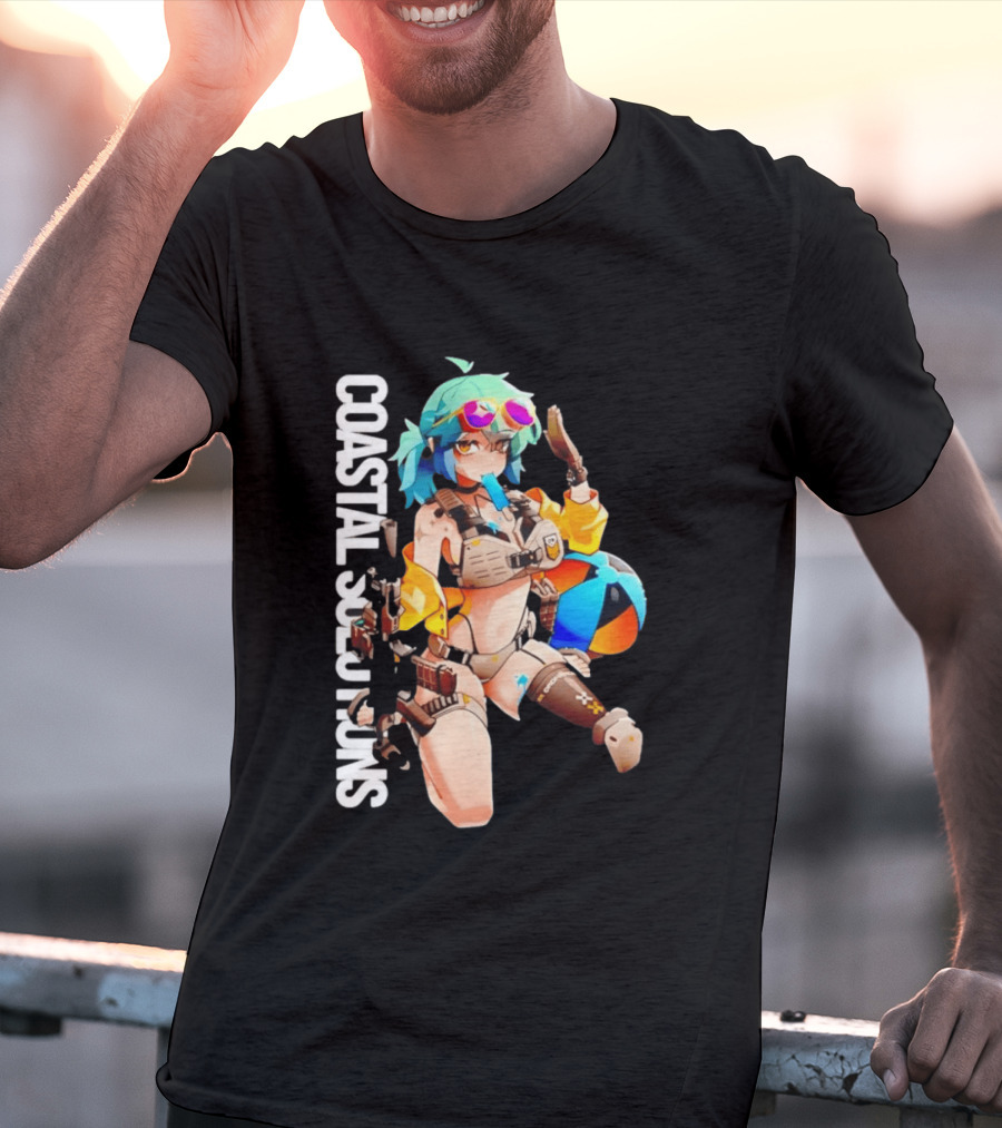 Coastal Solutions Anime Girl Popsicle Tactical Beach Vibes T-Shirt