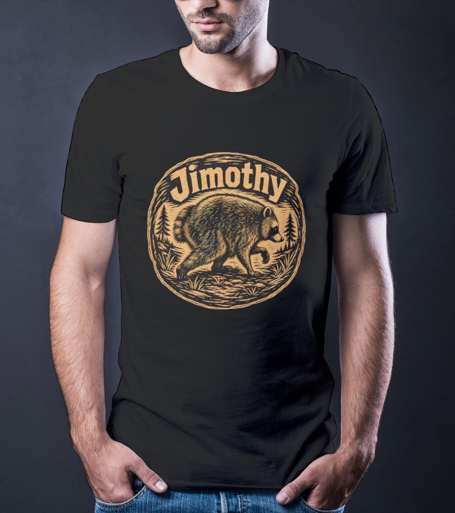 Jimothy Raccoon Forest Scene Seattle Washington Meme 2026 T-Shirt
