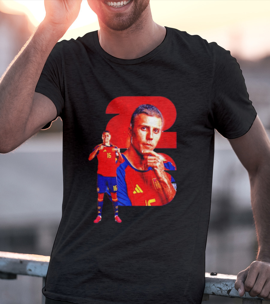 Rodrigo Hernández Cascante Rodri No 16 Spain Manchester City Football Player T-Shirt