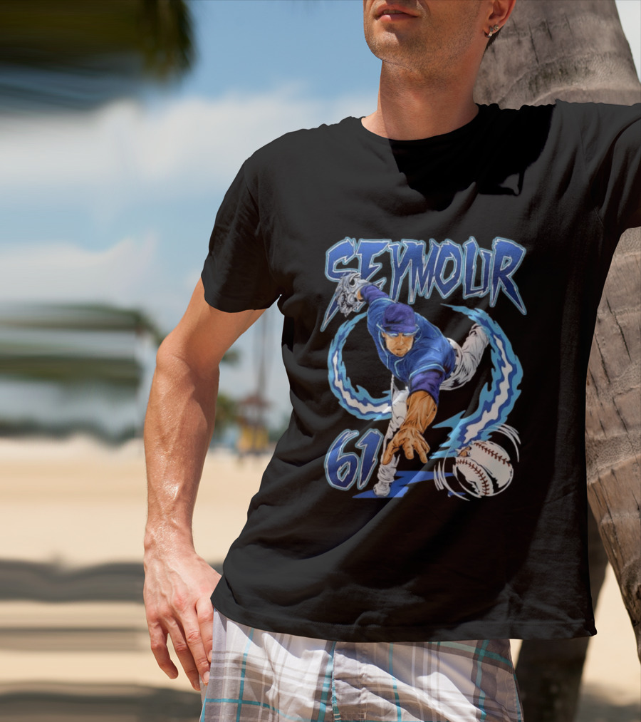 Seymour 61 Miami Marlins MLB Baseball Player Pitching Action T-Shirt