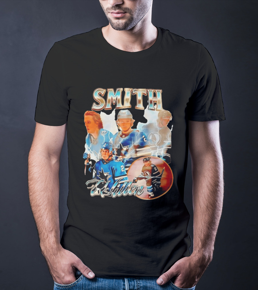 San Jose Sharks Smith McIllen Hockey Players Collage T-Shirt