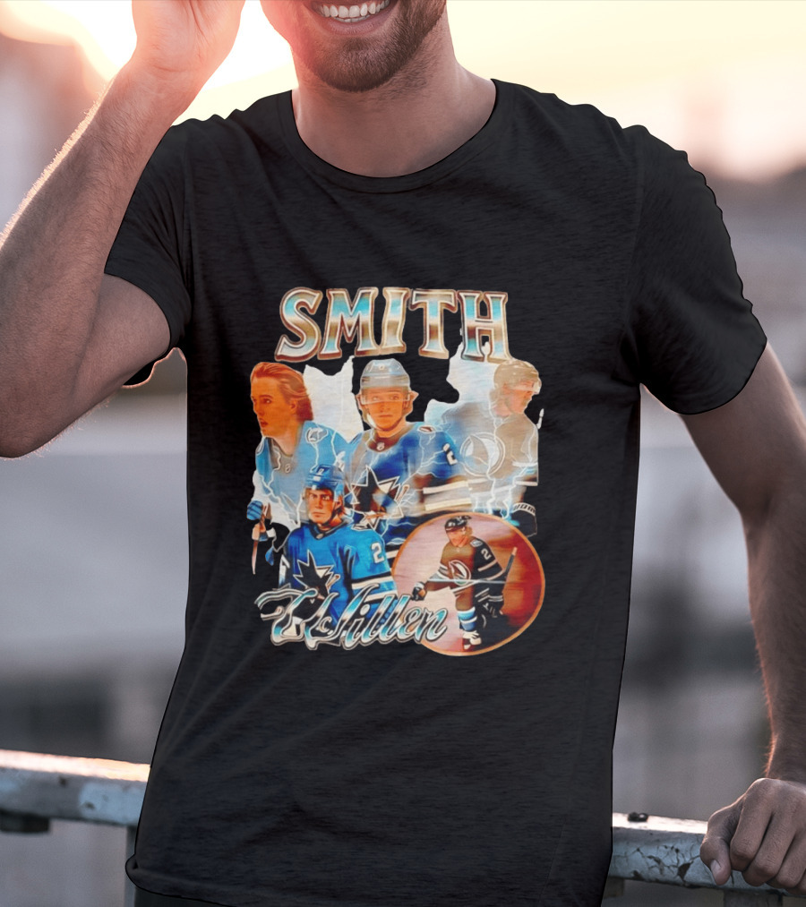 San Jose Sharks Smith McIllen Hockey Players Collage T-Shirt