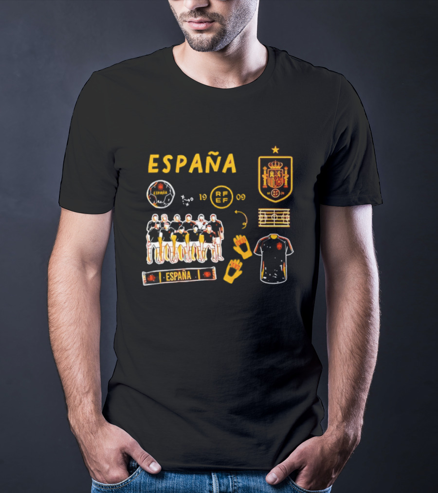 Spain Team Collection RFEF Espana Football Crest And Players T-Shirt