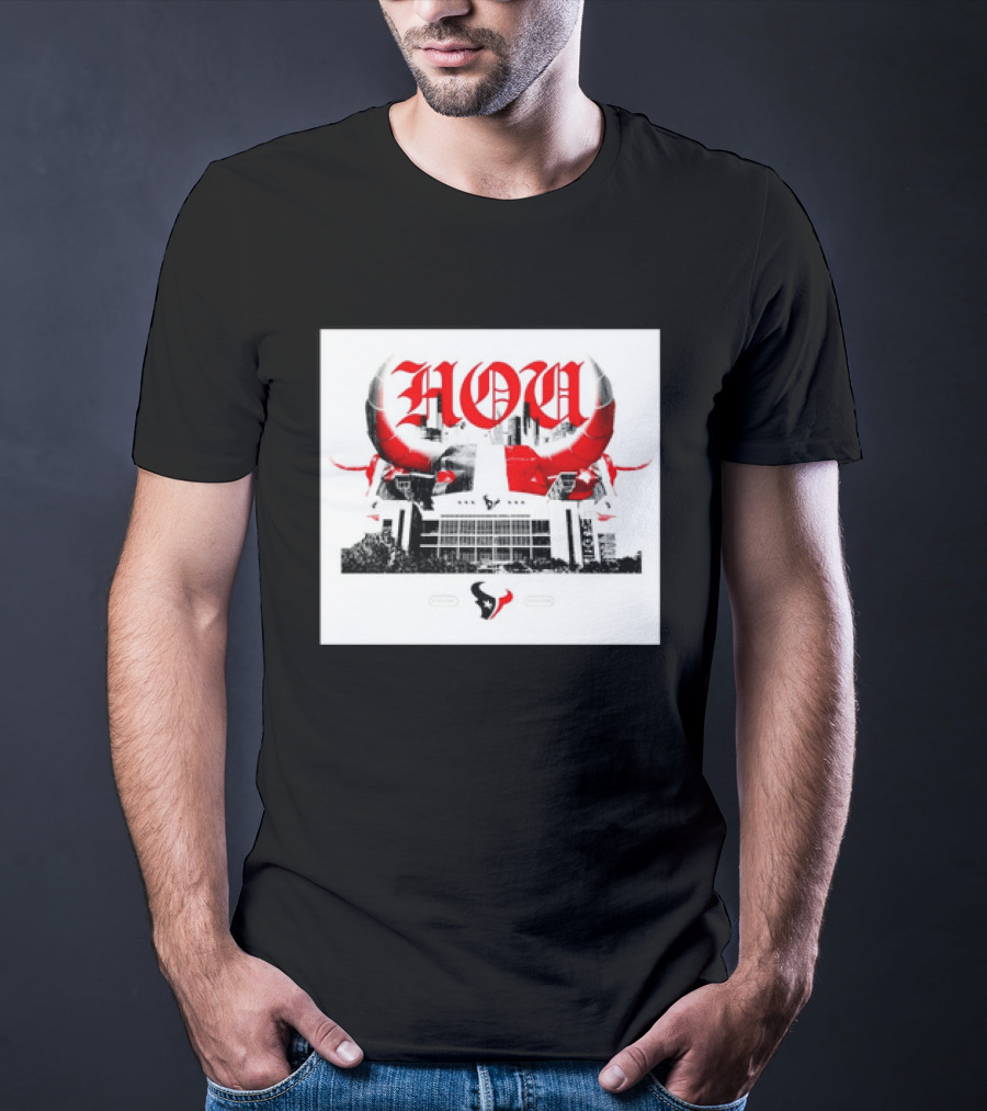 Houston Texans HOU H Town Red Bull Horns T-Shirt