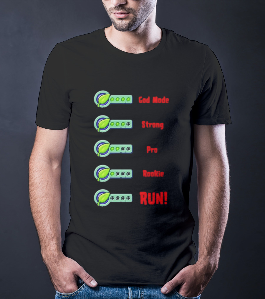 Plant Food Power Levels God Mode Strong Pro Rookie Run T-Shirt