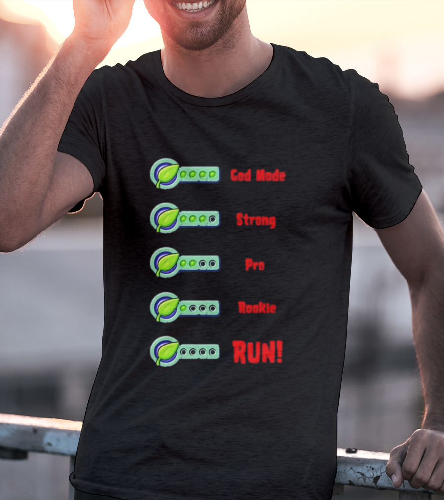 Plant Food Power Levels God Mode Strong Pro Rookie Run T-Shirt