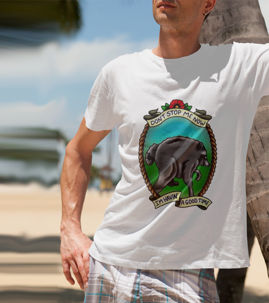 Dancing Wolf Don't Stop Me Now I'm Havin' A Good Time T-Shirt
