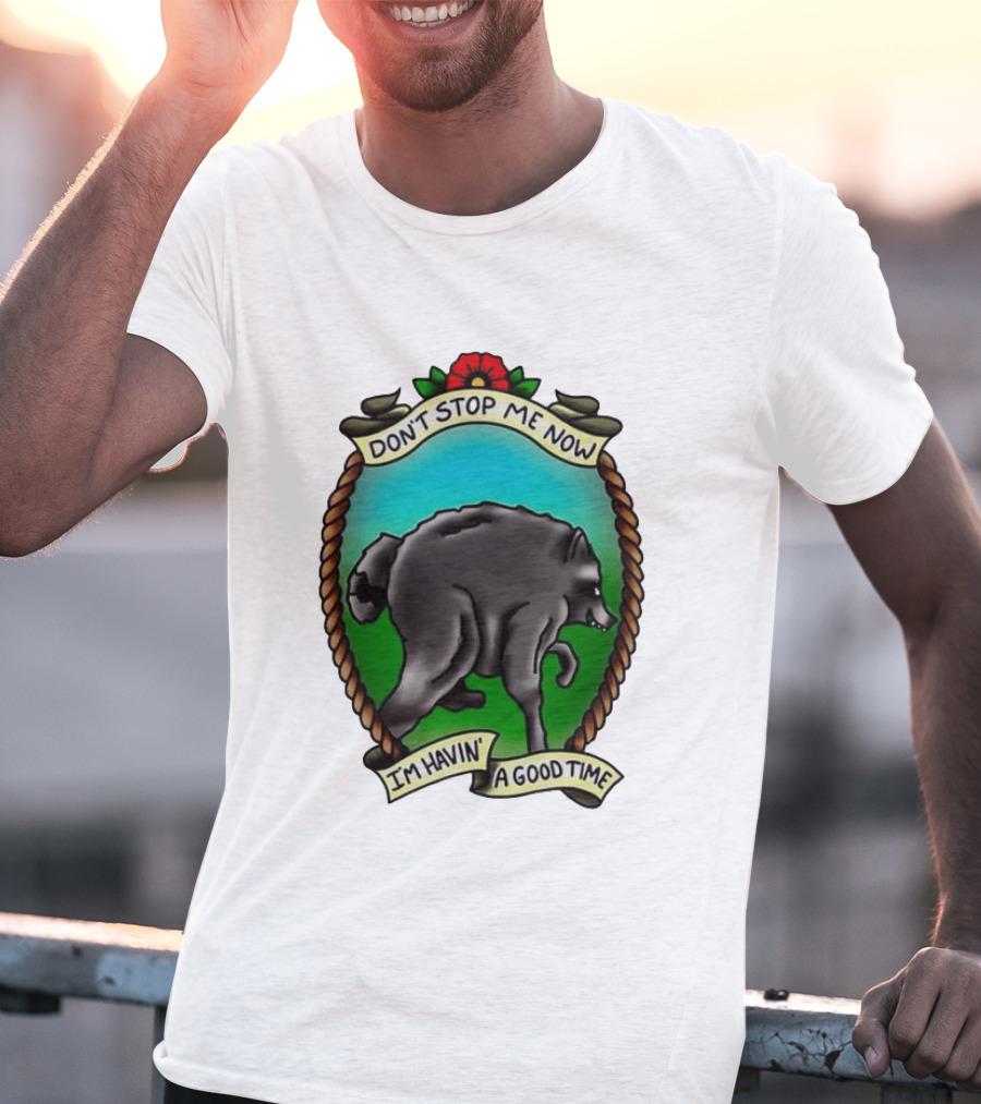Dancing Wolf Don't Stop Me Now I'm Havin' A Good Time T-Shirt