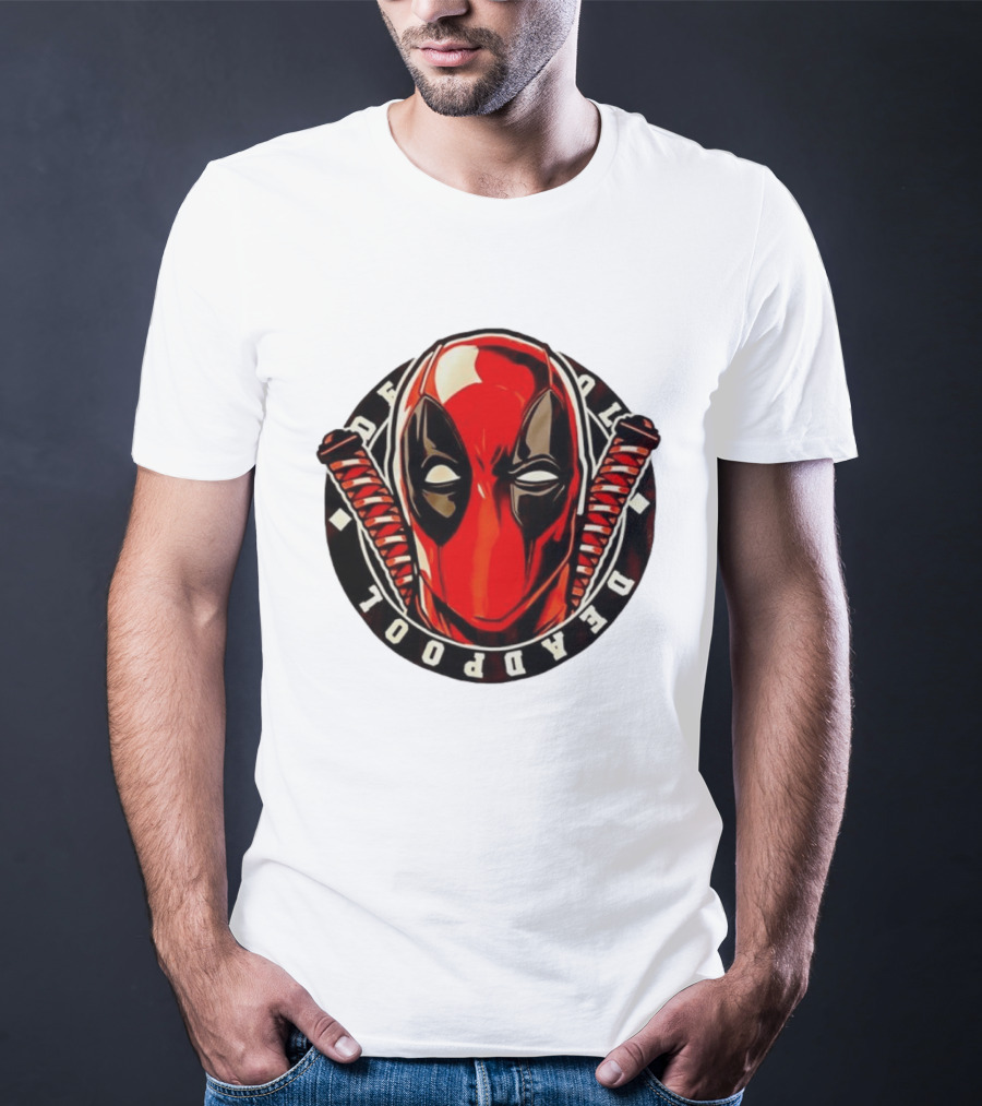 Deadpool Marvel Comics Mask Katana Swords T-Shirt
