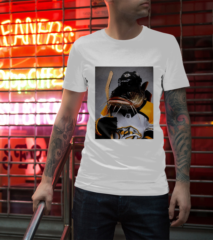 Nashville Predators Catfish Hockey Mascot Community Spirit T-Shirt
