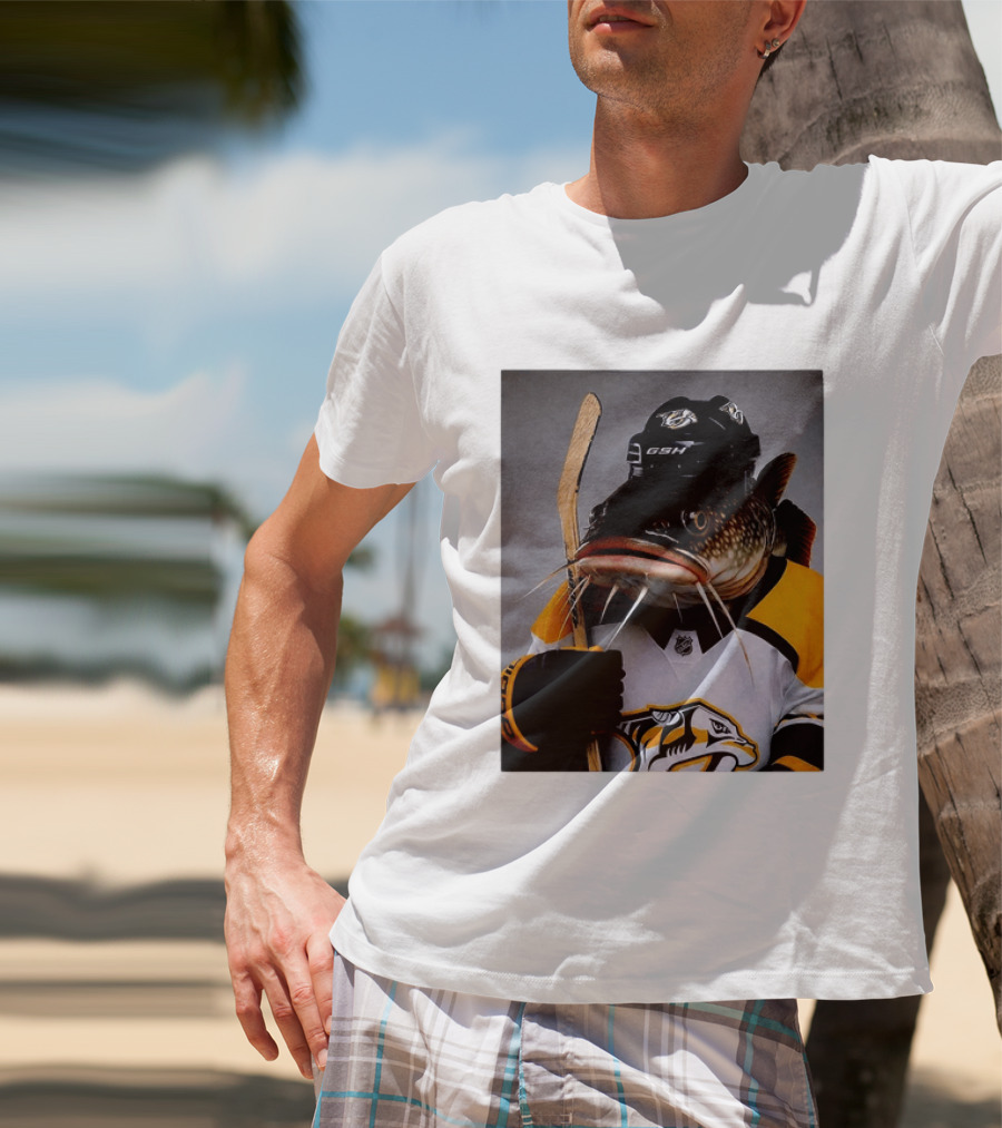 Nashville Predators Catfish Hockey Mascot Community Spirit T-Shirt