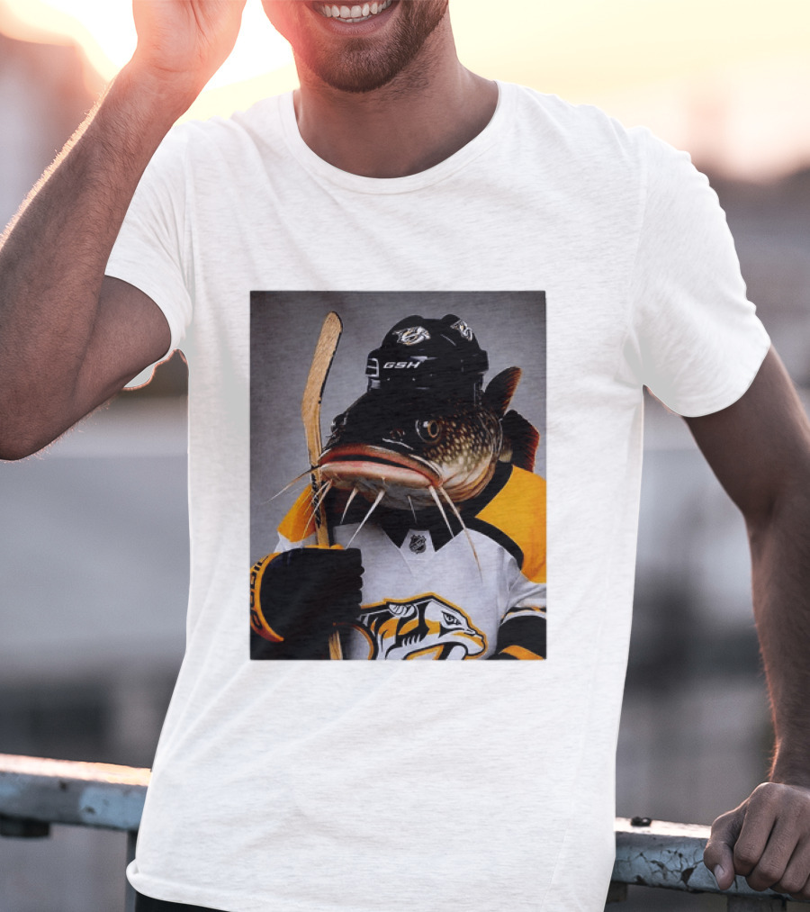 Nashville Predators Catfish Hockey Mascot Community Spirit T-Shirt