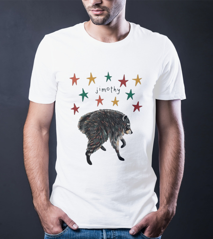 Jimothy Colorful Bear Stars Whimsical Animal T-Shirt