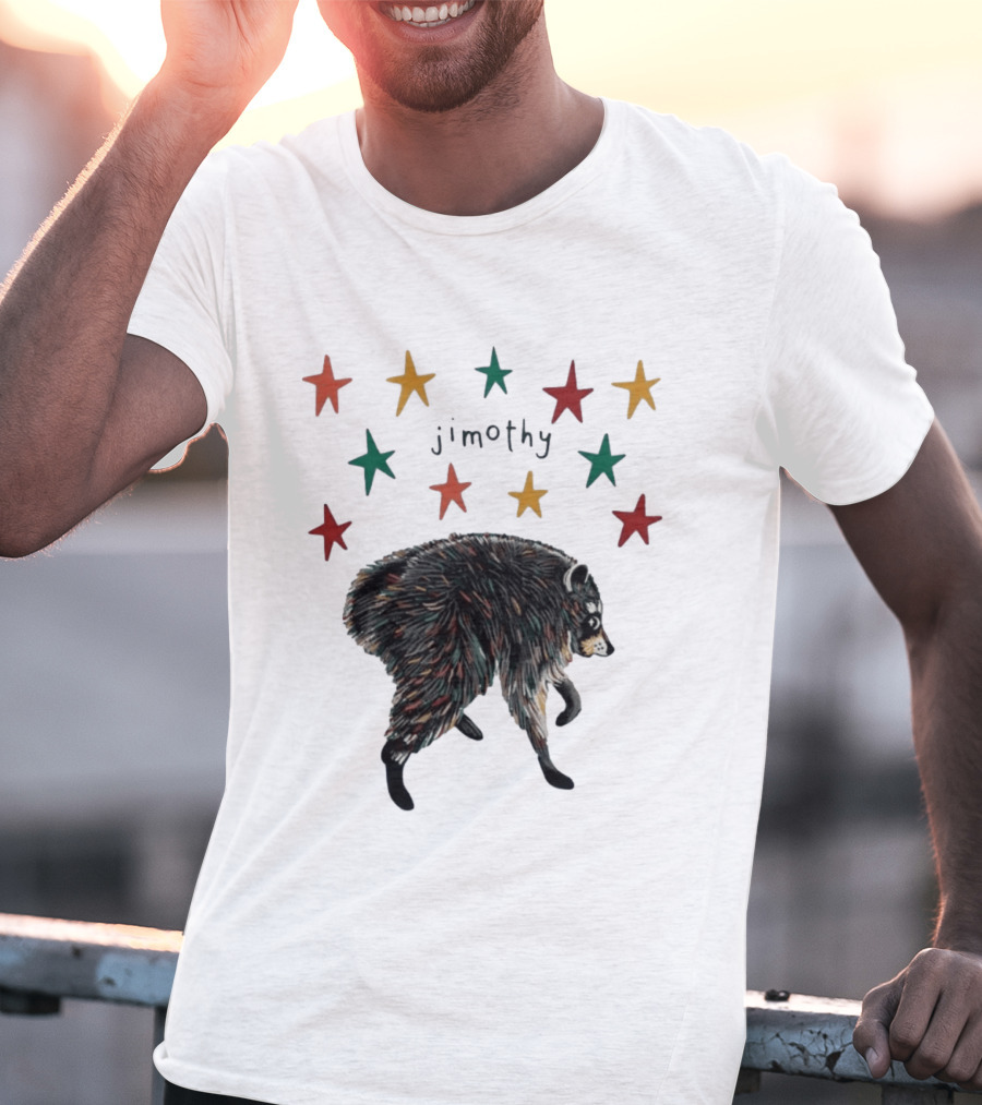 Jimothy Colorful Bear Stars Whimsical Animal T-Shirt
