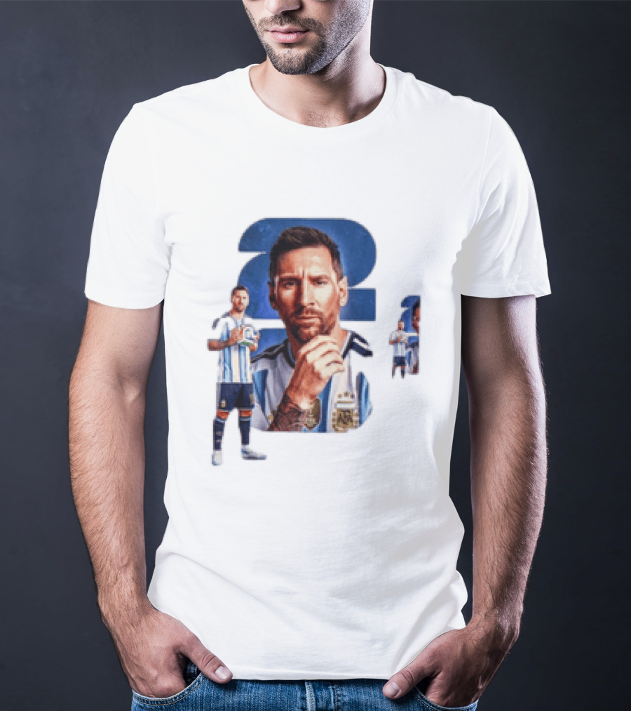 Lionel Messi Argentina Jersey 2023 FIFA World Cup Champion Collage T-Shirt
