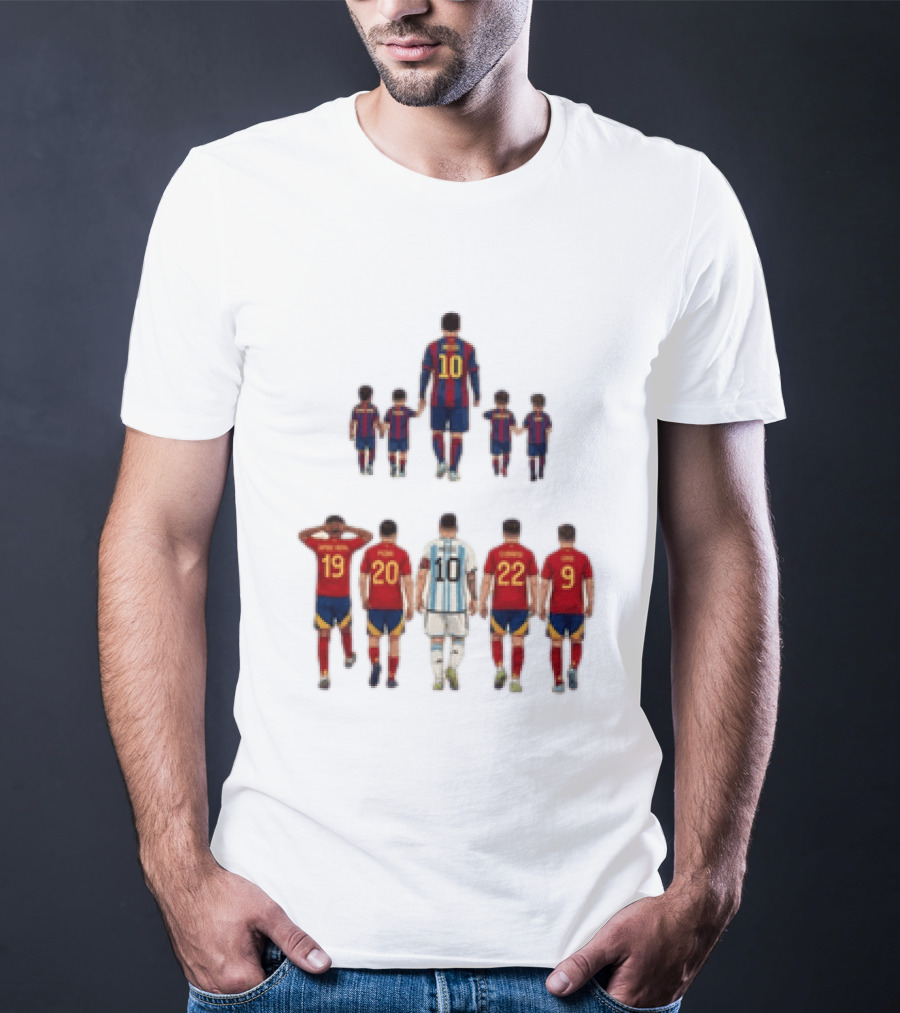 Lionel Messi With Lamine Yamal Pedri Gavi Football Legends T-Shirt