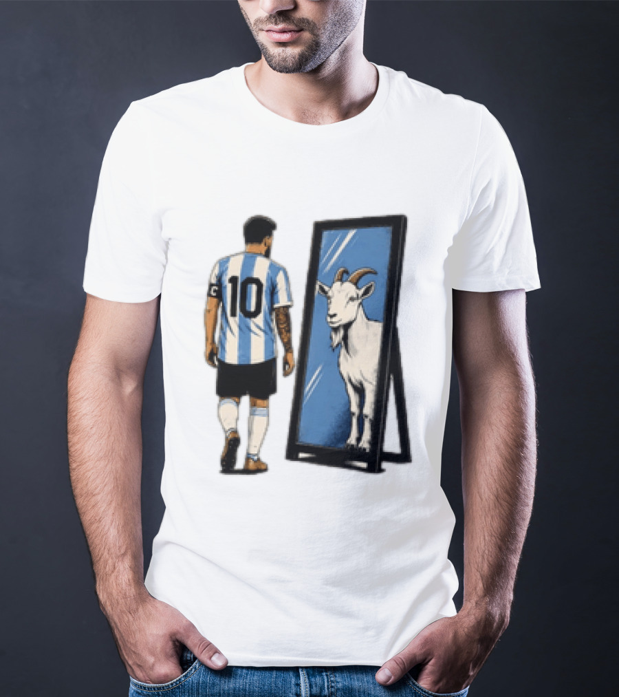 Messi Argentina 10 Reflecting GOAT Mirror Soccer T-Shirt