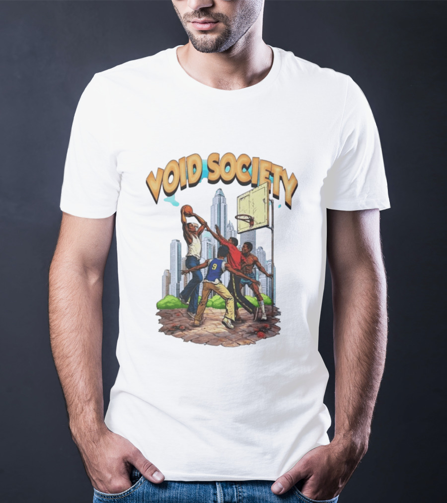 Void Society Urban Basketball Action Cityscape Players T-Shirt