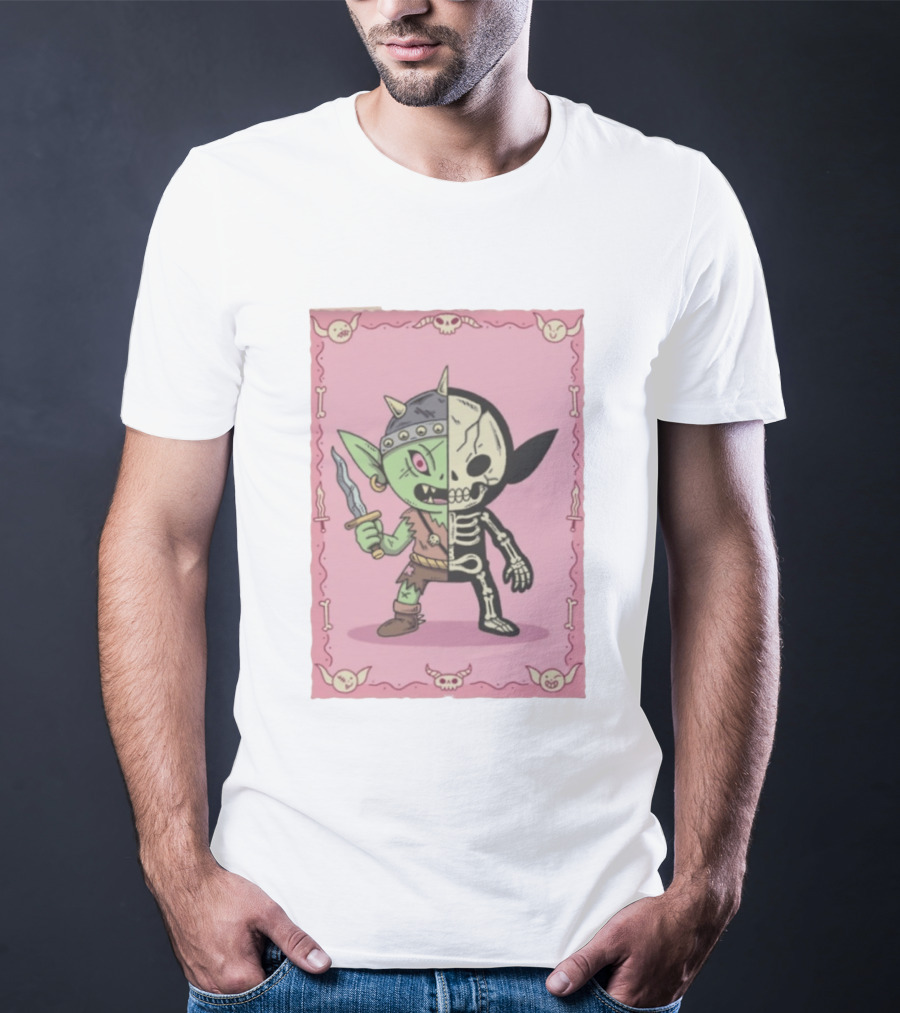 X Ray Goblin Skeleton Fantasy Creature With Dagger T-Shirt