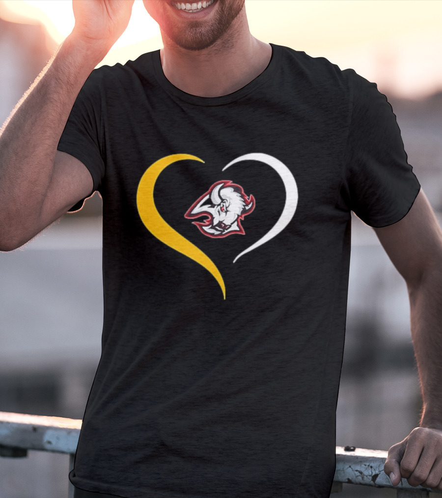 Buffalo Heart With Buffalo Head And Dual Heart T-Shirt