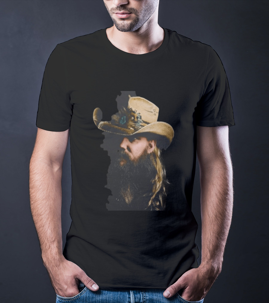 Chris Stapleton Cowboy Hat Portrait Country Music T-Shirt