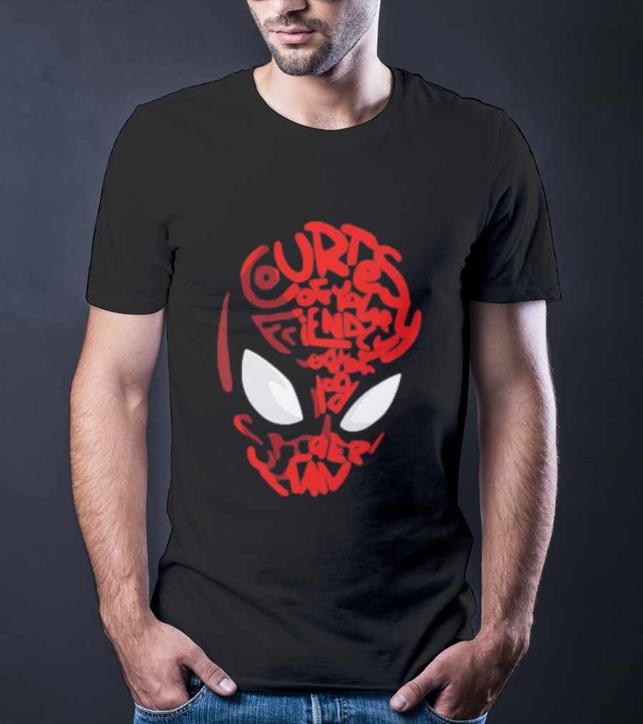 Courtesy Of Your Friendly Neighborhood Spider Man Face T-Shirt