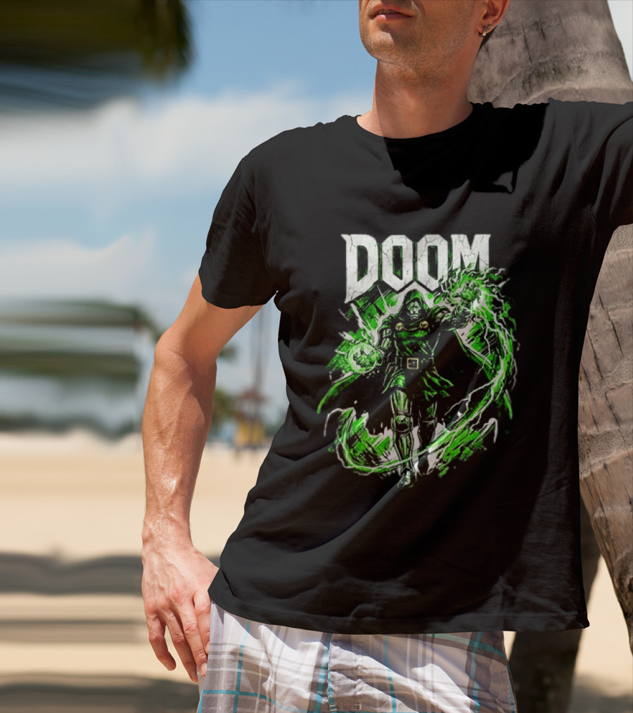 Doctor Doom Lightning Villain Power Display T-Shirt