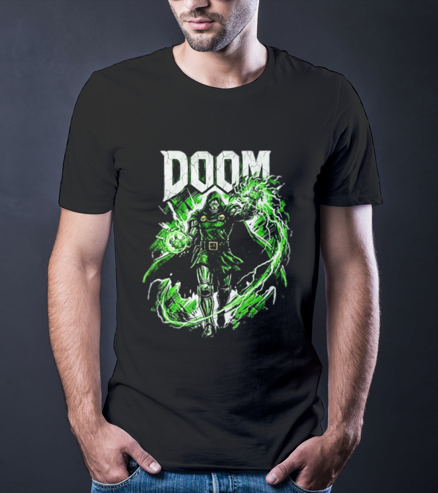 Doctor Doom Lightning Villain Power Display T-Shirt