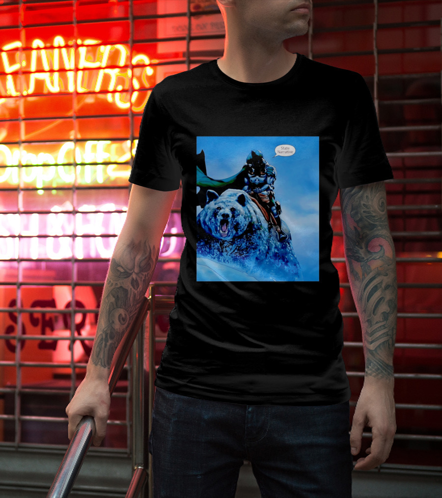 Doctor Doom State Narrative Riding Bear T-Shirt