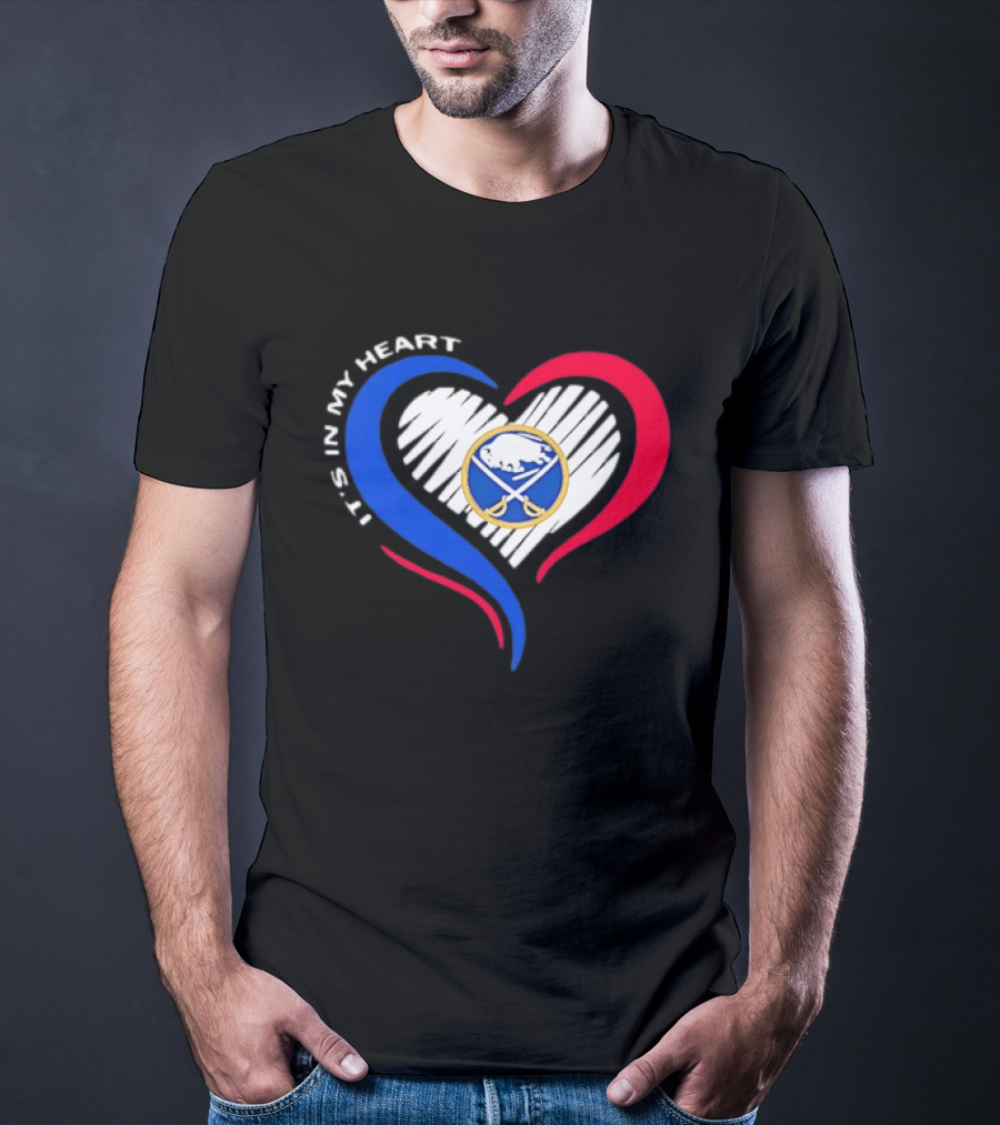 Buffalo Sabres It's In My Heart Blue And Red Heart Shape T-Shirt