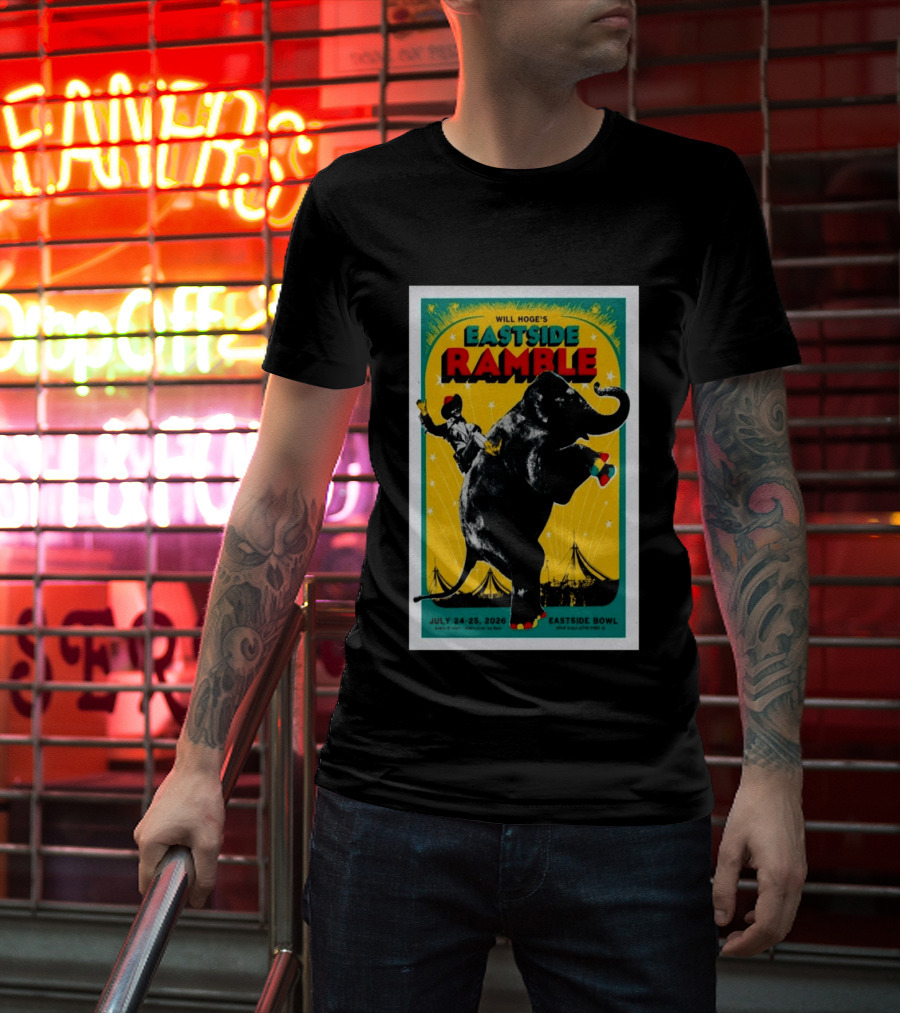 Will Hoge Eastside Ramble Nashville TN July 24 25 2026 Elephant Circus Eastside Bowl T-Shirt
