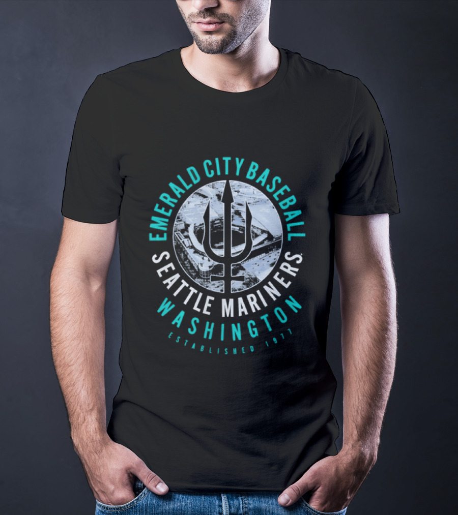 Seattle Mariners Emerald City Baseball Washington Established 1977 T-Shirt