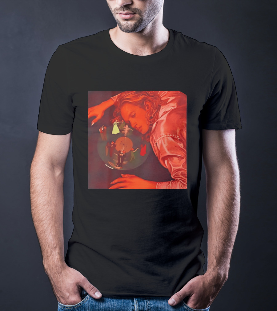 Vinyl Dreams Young Man Resting With Dancing Figures T-Shirt