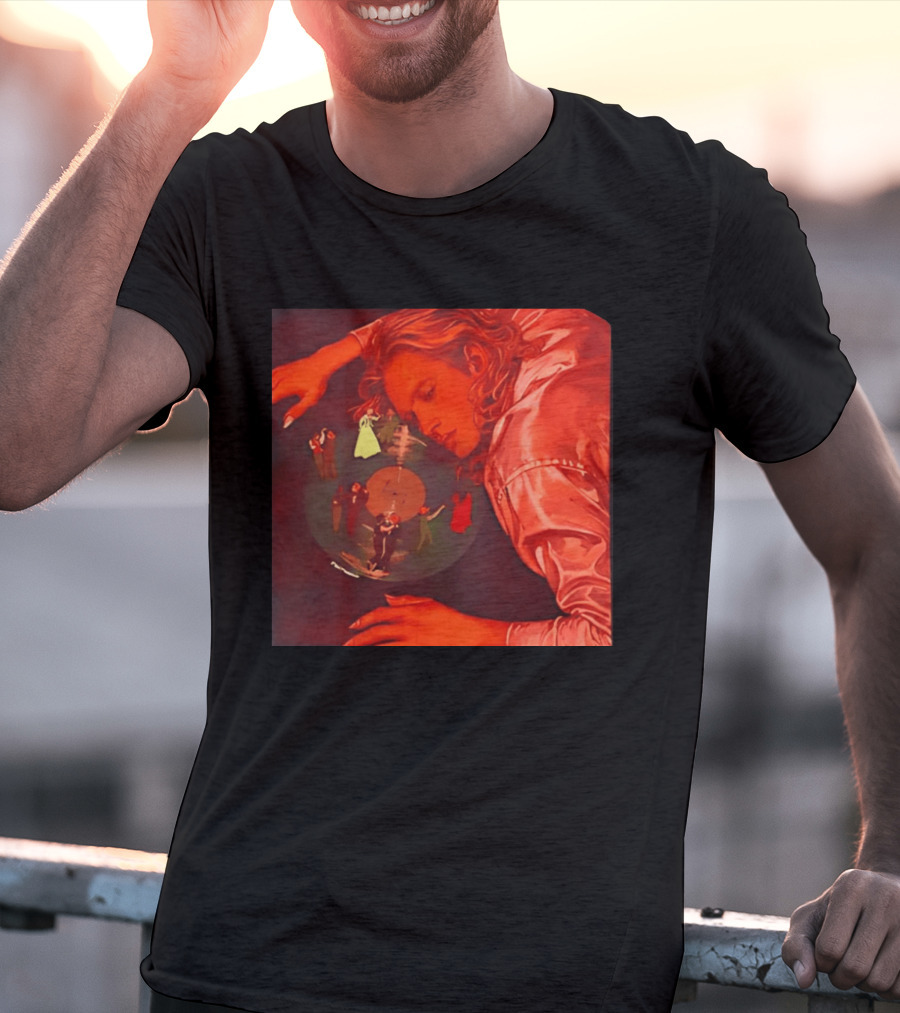 Vinyl Dreams Young Man Resting With Dancing Figures T-Shirt
