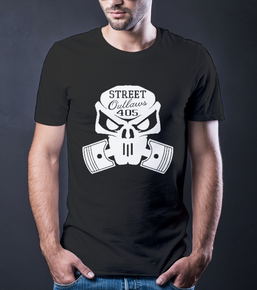 Street Outlaws 405 Skull Piston Racing Motorsports T-Shirt