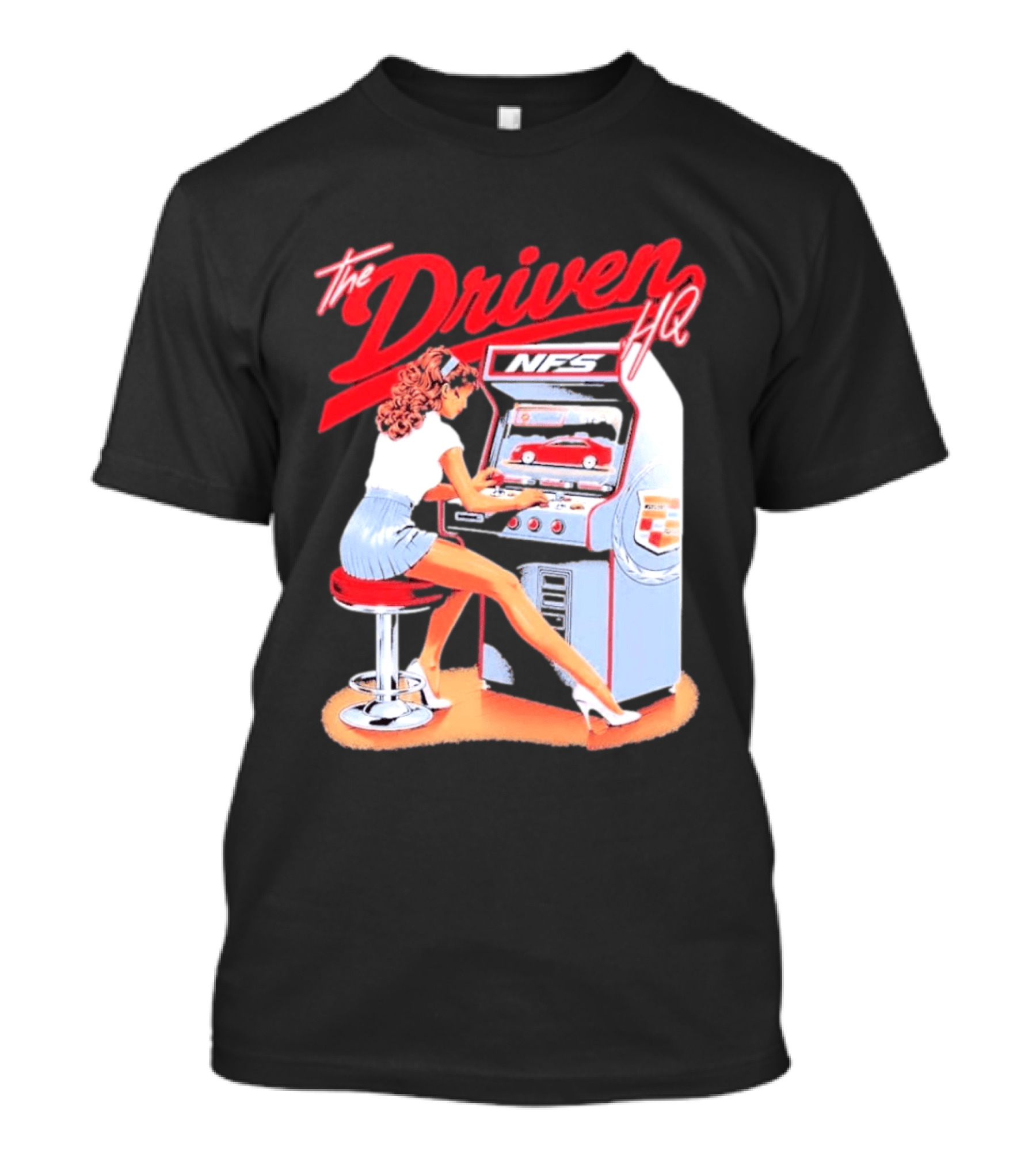 The Driven HQ NFS Arcade Gaming Girl Retro Pin Up T-Shirt