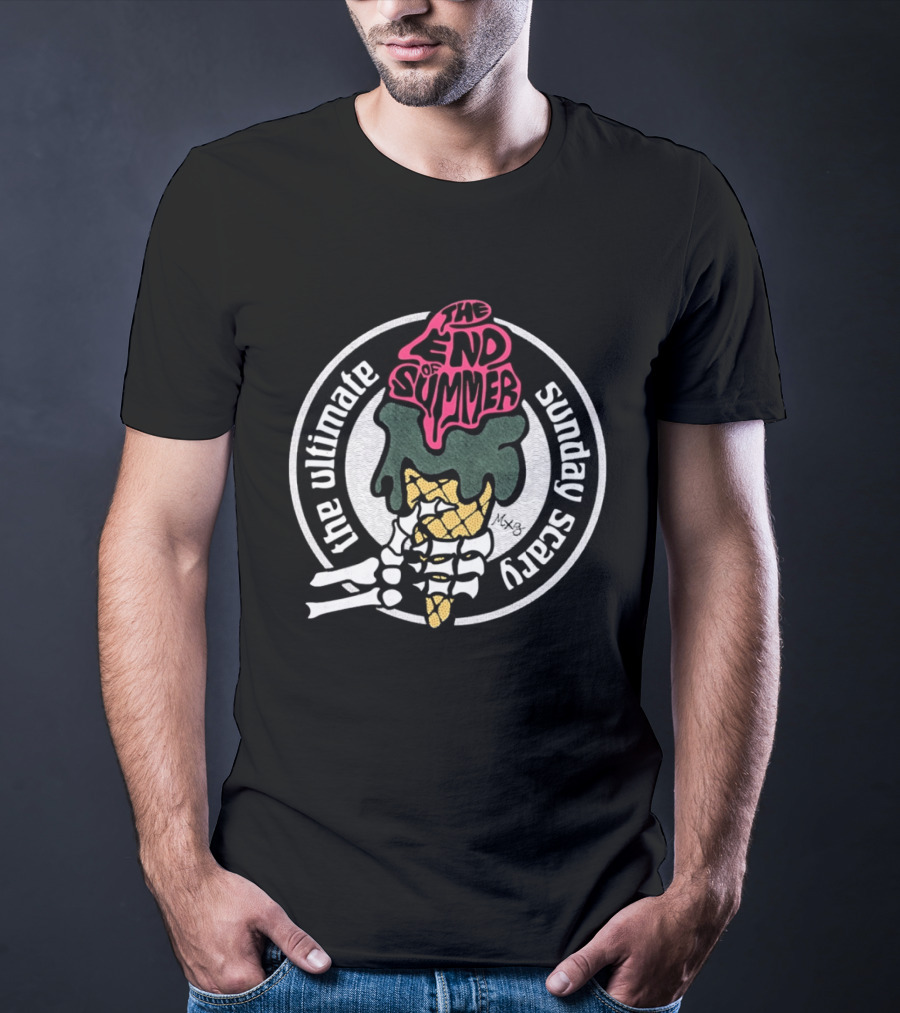 The Ultimate Sunday Scary The End Of Summer Skeleton Ice Cream T-Shirt