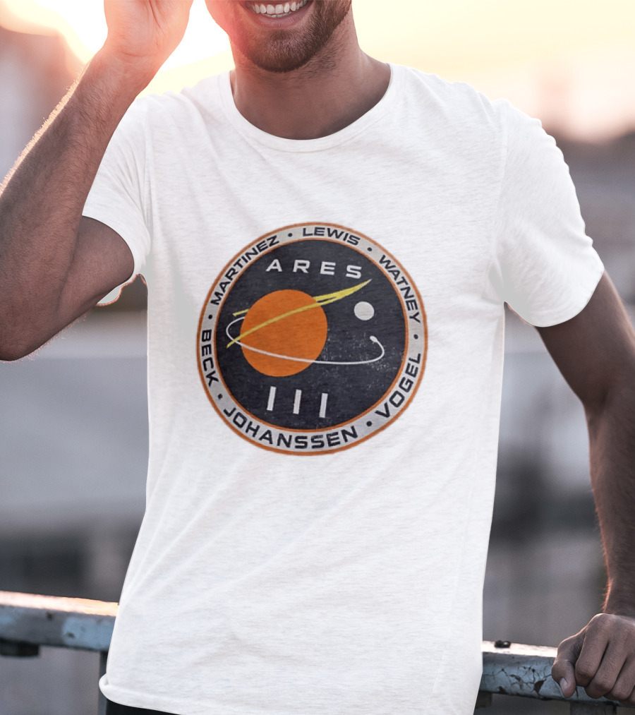 Ares III Mission Crew Patch Martinez Lewis Watney Beck Johanssen Vogel T-Shirt