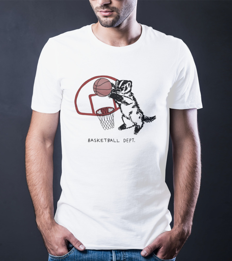 Basketball Dept Badger Dunking In Hoop T-Shirt