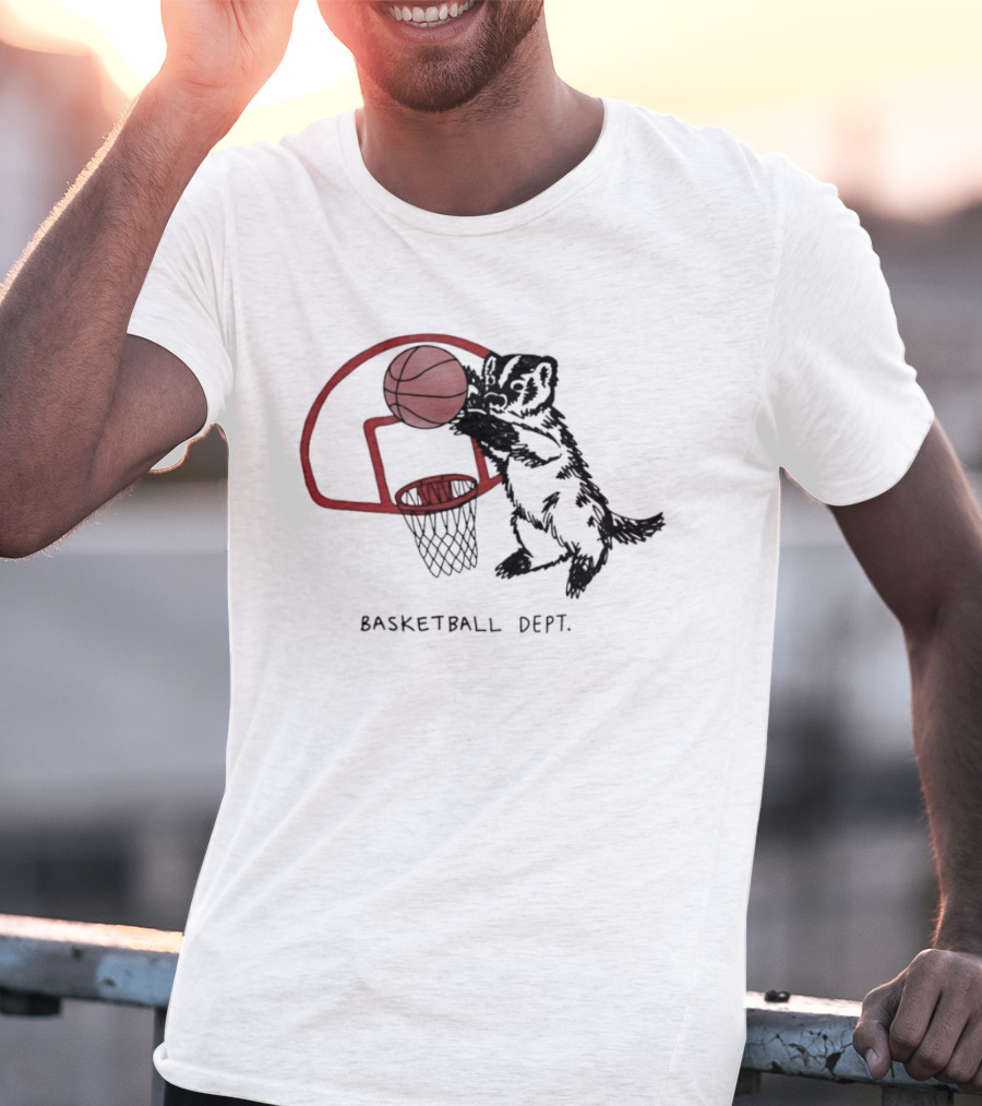 Basketball Dept Badger Dunking In Hoop T-Shirt